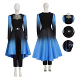 Descendants Wicked Wonderland Evil Cosplay Costume Black Blue Gradient Outfit Becostume