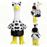 Soccer Cheerleader Goose Inflatable Cosplay Costume Funny Blow Up Party Suit Becostume