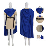 The Odyssey Odysseus Cosplay Costume Blue Cape Ancient Roman Toga Suit Becostume