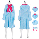 Fairy Godmother Cosplay Costume Woman's Sleeveless Shirt Dress with Hooded Cape Halloween Suit