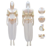 1791's Lady Dream of Jeannie Cosplay Costume Jeannie White Halloween Outfit Becostume