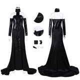 Star Wars Padmé Amidala Black Gown Cosplay Costume with Train Halloweeen Outfit Becostume