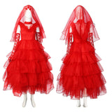 Beetlejuice Lydia Deetz Wedding Dress Beetlejuice Bride Red Dress Woemn Halloween Outfit