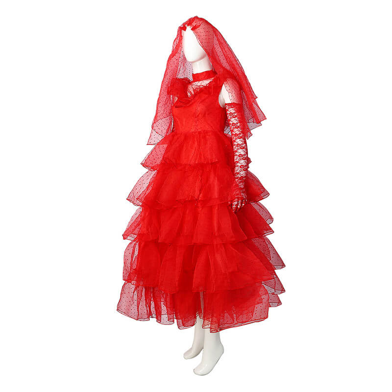 beetlejuice and lydia red dress Beetlejuice Lydia's Dress Adult Costume Small