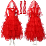 Beetlejuice Lydia Deetz Wedding Dress Beetlejuice Bride Red Dress Woemn Halloween Outfit