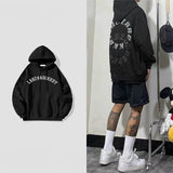 Men's American Retro Hoodie Oversized Graphic Letter Print Sweatshirt BEcostume