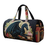 Majestic Dragon Quilted Duffle Bag Collapsible Laundry Tote Vintage Goth Travel Canvas Bag