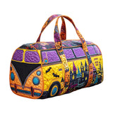 Spooky Journey Quilted Duffle Bag Large Canvas Sports Gym Trave Bag Carry on Duffle Bag