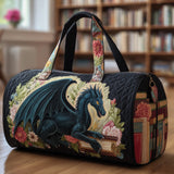 Majestic Dragon Quilted Duffle Bag Collapsible Laundry Tote Vintage Goth Travel Canvas Bag