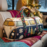 Jolly Journey Quilted Duffie Bag Vintage Floral Print Duffle Bag Gym Sports Travel Bag Becostume