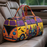 Spooky Journey Quilted Duffle Bag Large Canvas Sports Gym Trave Bag Carry on Duffle Bag