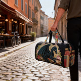 Majestic Dragon Quilted Duffle Bag Collapsible Laundry Tote Vintage Goth Travel Canvas Bag