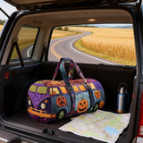 Hippie Van Quilt Duffle Bag Outdoor Fishing Travel Bag Sports Gym Weekend Bag Carry on Bag