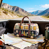 Jolly Journey Quilted Duffie Bag Vintage Floral Print Duffle Bag Gym Sports Travel Bag Becostume