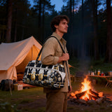 Hippie Van Quilted Duffle Bag Cute Rabbit Print Shopping Travel Bag Overnight Carryon Gym Bags