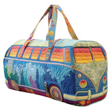 Boho Away Duffle Bag Hippie Van Quilted Duffle Bag Bus Quilted Duffle Bag Becostume