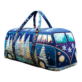 Hippy Van Cozy Camper Quilted Duffle Bag Goth Clothing Storage Bag Camping Overnight Travel Bag