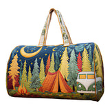 Hippy Van Quilted Duffle Bag Bus Print Airport Duffle Tote Large Canvas Camping Travel Bag