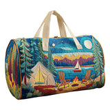Vintage Camping Caravan Duffel Bag Forest Adventure Overnight Bag Weekender Outdoor Tote Bag
