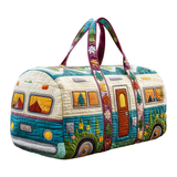 Dragonfly Van Quilted Duffie Bag Gothic Gym Sports Duffle Bag Light Weight Carry on Travel Bag