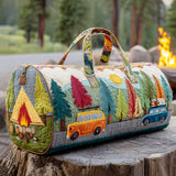 Hippie Camper Quilted Travel Bag Boho Weekender Overnight Luggage Large Hunting Becostume