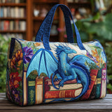 Majestic Dragon Quilted Duffle Bag Collapsible Laundry Tote Vintage Goth Travel Canvas Bag