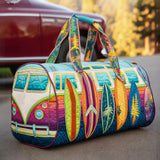 Jolly Journey Quilted Duffie Bag Vintage Floral Print Duffle Bag Gym Sports Travel Bag Becostume