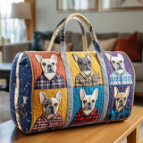 Hippie Van Cute Puppy Design Quilted Duffle Bag Overnight Travel Bag Becostume