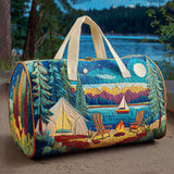 Vintage Camping Caravan Duffel Bag Forest Adventure Overnight Bag Weekender Outdoor Tote Bag