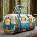 Whimsical RV Quilted Travel Duffle Bag Funny Shopping and Work Canvas Bag