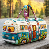 Dragonfly Van Quilted Duffie Bag Gothic Gym Sports Duffle Bag Light Weight Carry on Travel Bag
