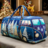 Hippy Van Cozy Camper Quilted Duffle Bag Goth Clothing Storage Bag Camping Overnight Travel Bag