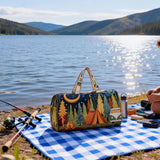 Hippy Van Quilted Duffle Bag Bus Print Airport Duffle Tote Large Canvas Camping Travel Bag