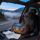 Autumn Camping Quilted Duffle Bag Large Canvas Travel Tote Outdoor Weekender Overnight Bag