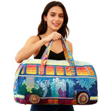 Boho Away Duffle Bag Hippie Van Quilted Duffle Bag Bus Quilted Duffle Bag Becostume