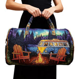 Boho Wildroad Retro Camper Van Quilted Weekender Duffle Bag Mountain Camping Travel Bag