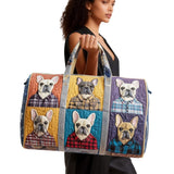 Hippie Van Cute Puppy Design Quilted Duffle Bag Overnight Travel Bag Becostume