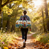 Dragonfly Van Quilted Duffie Bag Gothic Gym Sports Duffle Bag Light Weight Carry on Travel Bag