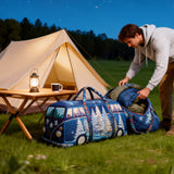 Hippy Van Cozy Camper Quilted Duffle Bag Goth Clothing Storage Bag Camping Overnight Travel Bag