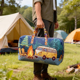 Hippie Van Quilted Duffle Bag Large Folding Canvas Wildroad Travel Garment Bags Becostume