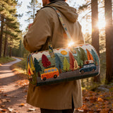 Hippie Camper Quilted Travel Bag Boho Weekender Overnight Luggage Large Hunting Becostume