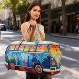 Boho Away Duffle Bag Hippie Van Quilted Duffle Bag Bus Quilted Duffle Bag Becostume