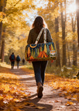 Hippy Van Quilted Duffle Bag Bus Print Airport Duffle Tote Large Canvas Camping Travel Bag