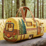 Whimsical RV Quilted Travel Duffle Bag Funny Shopping and Work Canvas Bag