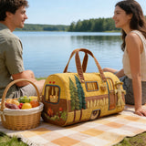 Whimsical RV Quilted Travel Duffle Bag Funny Shopping and Work Canvas Bag