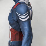 Captain America Cosplay Costume Jumpsuit 2025 Printed Halloween Outfit Becostume