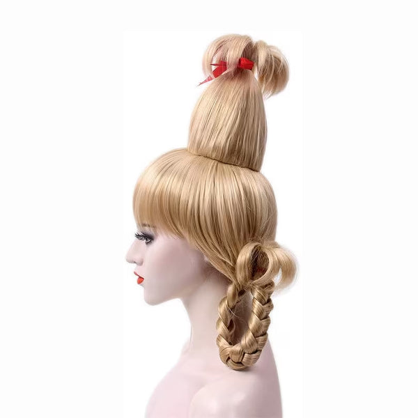 Cindy Lou Who Wig Whoville Wig with Necklace for Adults Kids BEcostume ...