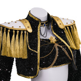 Kpop Demon Hunters Huntrix Mira Black Golden Dance Cosplay Costume Halloween Outfit Becostume