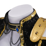 Kpop Demon Hunters Huntrix Mira Black Golden Dance Cosplay Costume Halloween Outfit Becostume