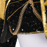 Kpop Demon Hunters Huntrix Mira Black Golden Dance Cosplay Costume Halloween Outfit Becostume